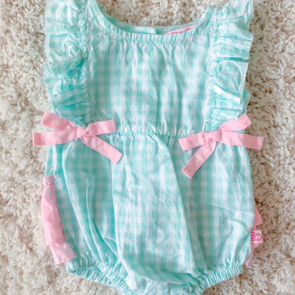 Checked Ruffle Butts Romper One Piece
